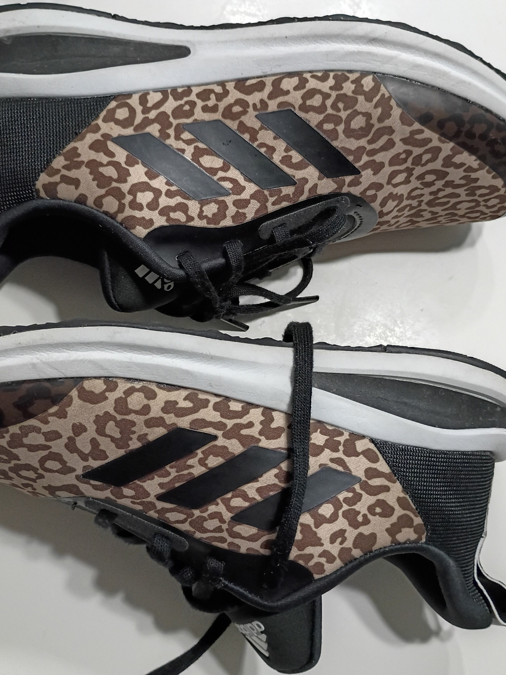 adidas Women's Leopard Print Athletic Shoes - Brown/Black/White